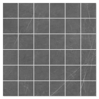 Marmor Mosaik Klinker Leto Grå Blank-Polerad Rak 30x30 (5x5) cm